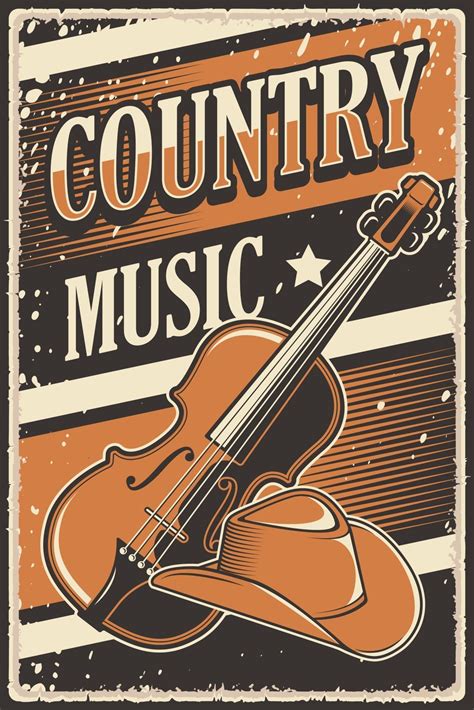 Retro Rustic Country Music Poster 3124496 Vector Art At Vecteezy