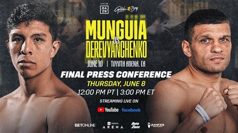 Jaime Munguia Vs Sergiy Derevyanchenko Final Press Conference Youtube