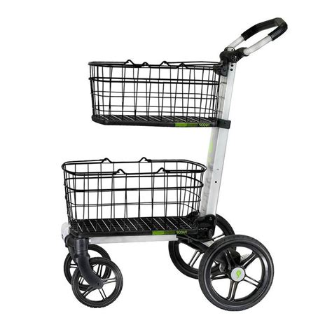 Folding Aluminum Cleaning Cart With Removable Baskets Swivel Front