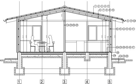2d Section Drawings Of House Dwg File Cadbull