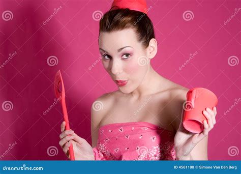Funny Pink Stock Photo Image Of Pink Face Wooden Spoon 4561108