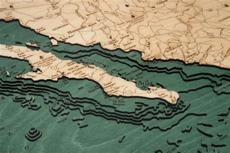 Bathymetric Map Mexico Scrimshaw Gallery