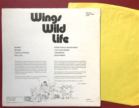 Nostalgipalatset Wings Wild Life Uk Orig Lp 1971