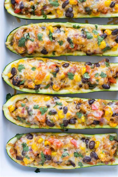 Mexican Zucchini Burrito Boats Recipe Cheese Healthy