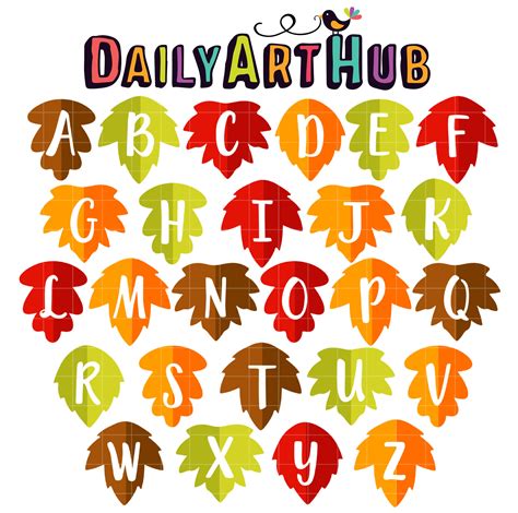 Falling Leaves Alphabet Clip Art Set Daily Art Hub Free Clip Art