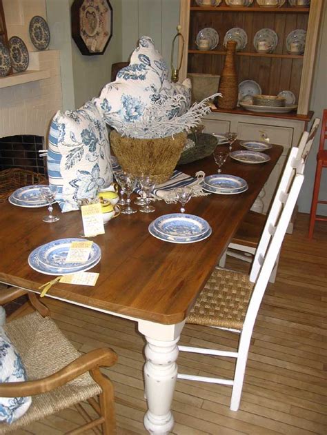 French Country Farm Table With Vintage Wood Top Champlain Base And 5