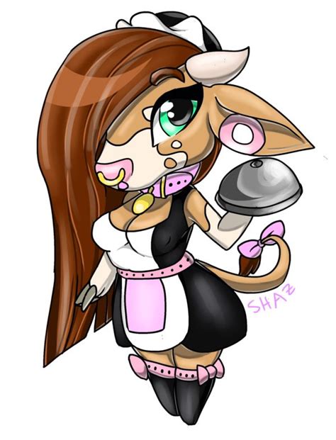 Anthro Cow Sexy Haha Chibi Style Big Eyes Big Ears Small Nose But Still Looks Like A Cow