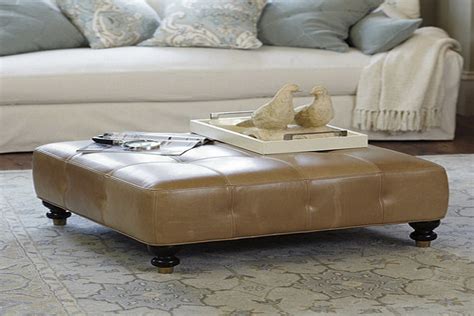 This stylish ottoman allows you to sit and store a few items and can even turn into an end table. Unique and Creative! Tufted Leather Ottoman Coffee Table ...