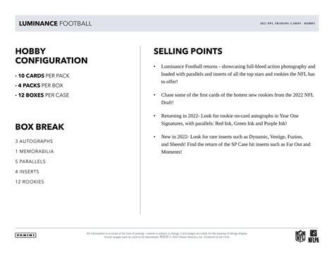 2022 Panini Luminance NFL Football Cards