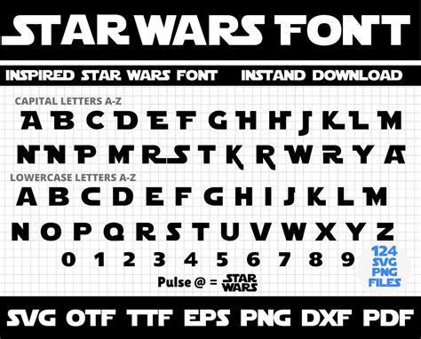 Star Wars Font Star Wars Alphabet Star Wars Font Svg Star Wars
