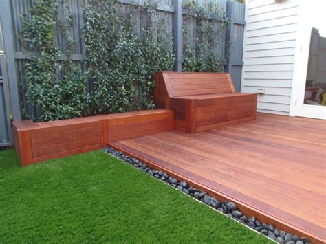 Small Court Yard Brought To Life With Merbau Decking A Built In Seat