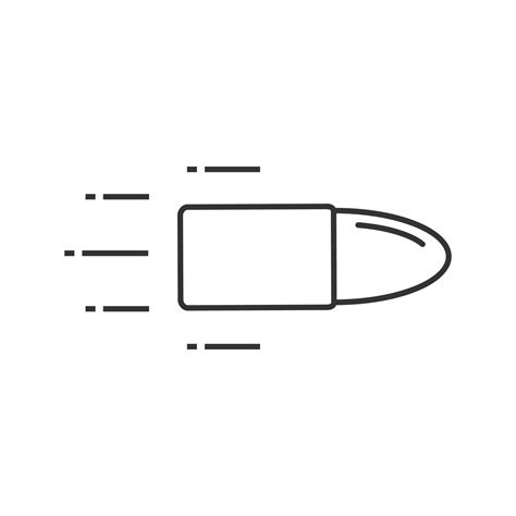 Flying Bullet Linear Icon Thin Line Illustration Speed Weapon Shot