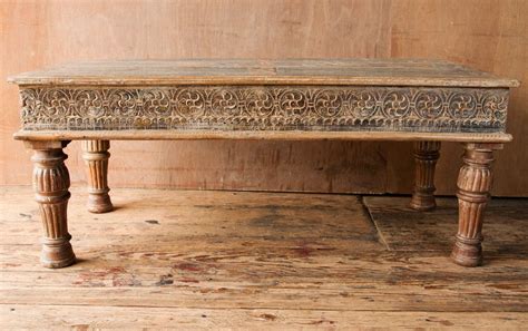 These decorative coffee tables are the perfect centerpiece for we have also included some chests & trunks suitable for use as a coffee tables. Coffee Table with Carved Indian Panels | Indian dining ...