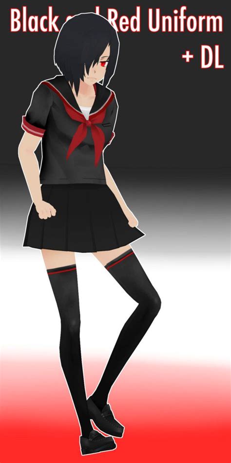 Black And Red Uniform For Yandere Simulator By Suchisan0600 Yandere