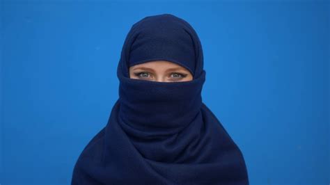 Close Up Portrait Of Lovely Young Muslim Business Woman Wearing Hijab