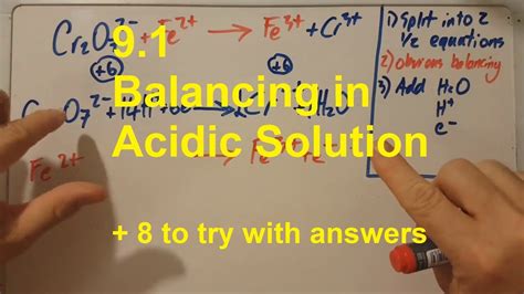91r322 How To Balance In Acidic Solution Sl Ib Chemistry Youtube