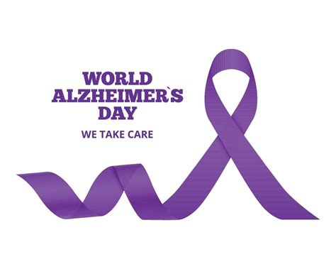 Alzheimer Disease World Day Dementia Purple Ribbon 3222056 Vector Art