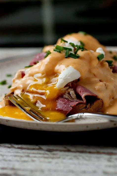 2 cups shredded aged swiss cheese divided. Reuben Eggs Benedict | Recipe in 2020 | Corned beef recipes, Eggs benedict recipe, Eggs benedict