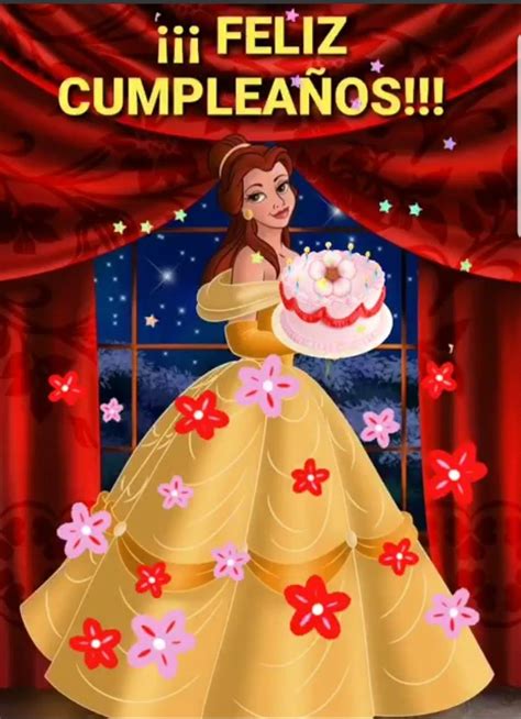 Imagen Con Frase De Feliz Cumpleaños De La Princesa Bella Birthday