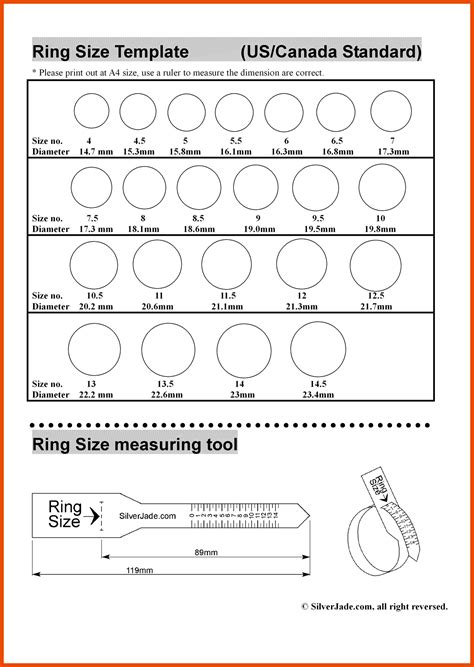 Ring Size Tool Printable