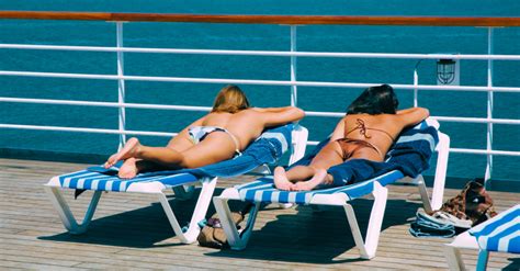 Topless Sunbathing On A Cruise