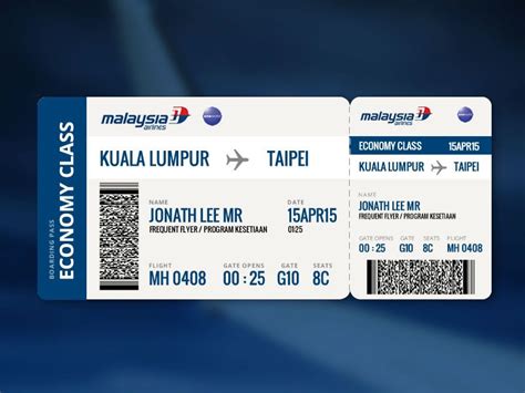 Malaysia Airlines Boarding Pass Malaysia Airlines Boarding Pass