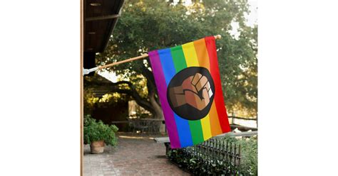 Lgbtq Pride Poc Fist Pride House Flag Zazzle