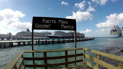 Cozumel Cruise Port Pier Tour At Puerta Maya 4k Youtube