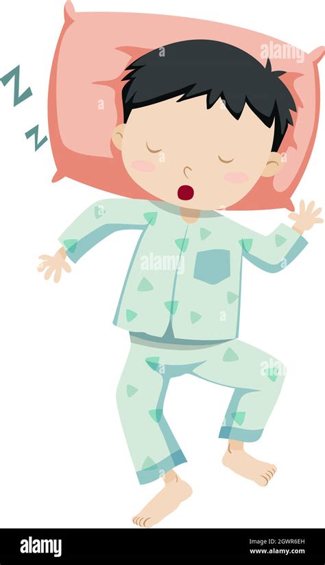 Little Boy In Pajamas Sleeping Stock Vector Image And Art Alamy