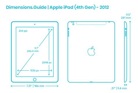 Apple Ipad Pro 129” 4th Gen 2020 Dimensions And Drawings