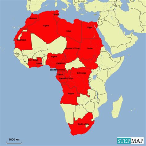 Stepmap Africa 18 Oil Producing Countries Landkarte Für Africa
