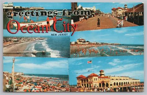 Ocean City New Jerseybeach Scenepierboardwalkshorelinevintage