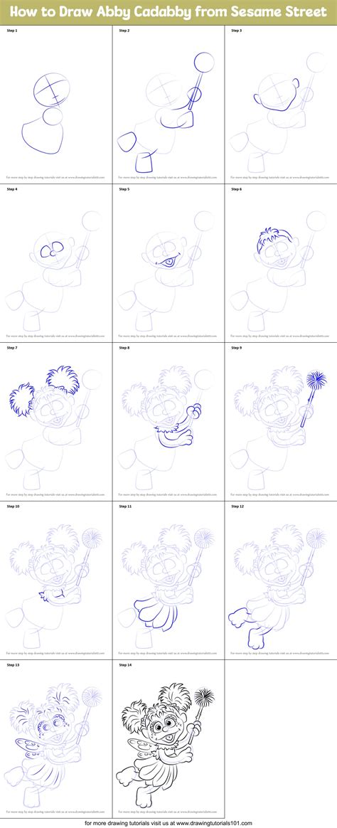How To Draw Abby Cadabby From Sesame Street Printable Step By Step