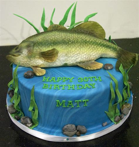 I like the idea of a fish themed birthday party. BC4118 - bass fish birthday cake toronto | BC4118 - A 9 ...