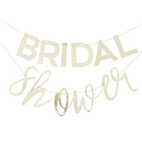 Metallic Gold Bridal Shower Letter Banners 65ft Botanical Bridal