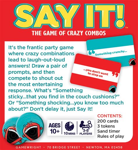 Say It The Game Of Crazy Combos Gamewright