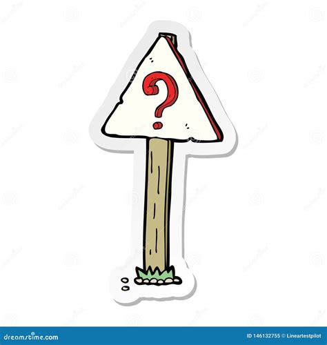 sticker of a cartoon question mark sign post stock vector illustration of quirky signpost