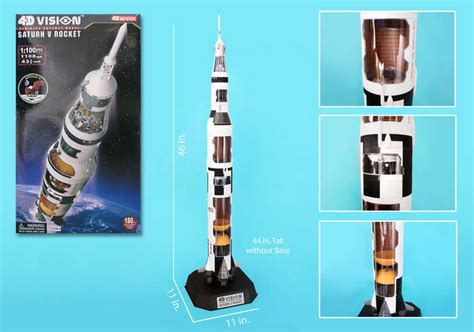 NASA 4D Vision Cutaway Apollo Saturn V Rocket 1 100 Scale Model Kit