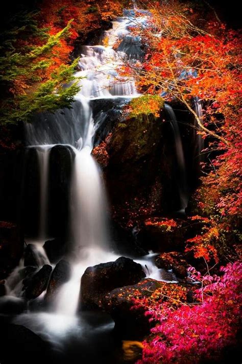 Autumn Waterfall Japan Beautiful Waterfalls Waterfall Beautiful