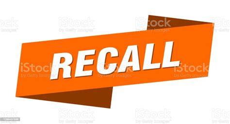 Recall Banner Template Recall Ribbon Label Sign Stock Illustration