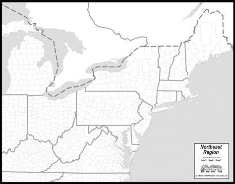 Free Printable Northeast Region Map