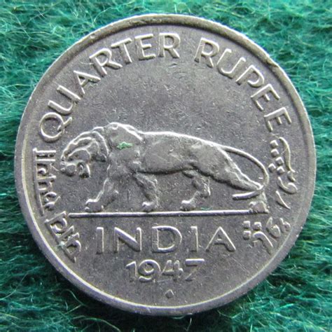 India 1947 Quarter Rupee Coin Gumnut Antiques