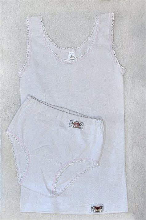 Toker Collection® Unterhemd Mädchen Unterwäsche Set 2x Unterhemd And 2x