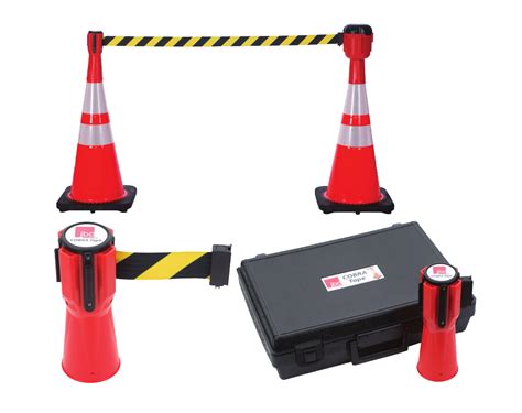 Traffic Cone Retractable Belt Cone Topper 4 Pack With Case