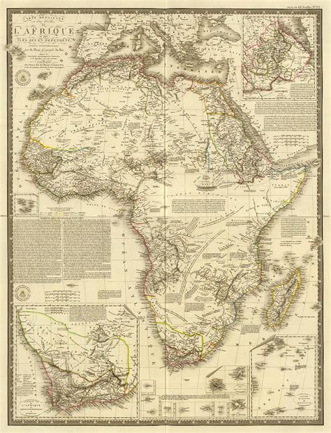 Vintage Map Of Africa Drawing By Cartographyassociates