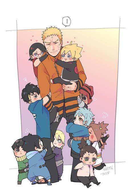 Naruto With Babies Boruto Club Fan Art 43464952 Fanpop