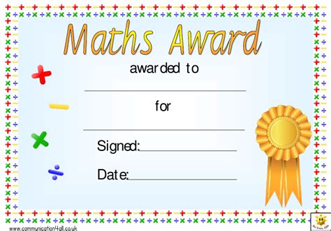 Free Math Award Certificate Templates Free Printable Templates