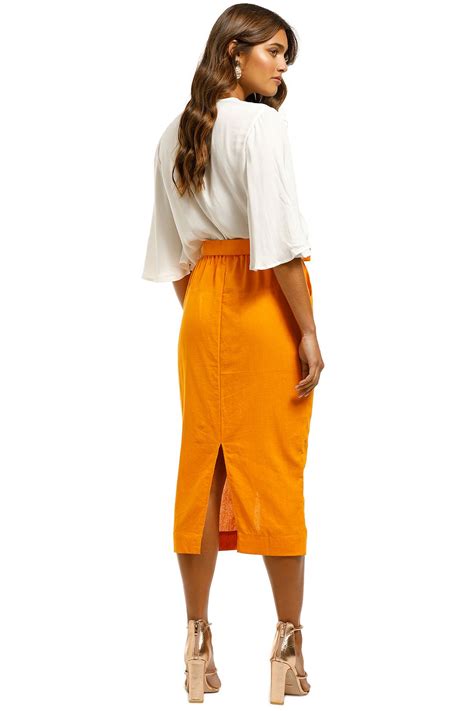 Orange Pencil Skirt In Orange By Swf For Hire Glamcorner