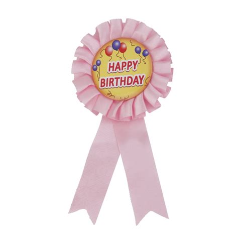 Shoppinglane Happy Birthday Award Ribbon Rosette Badge Brooch Birthday