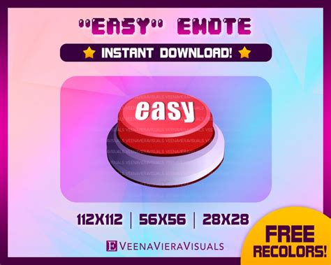 Easy Button Emote Premade For Twitch Kick And Discord Instant Download